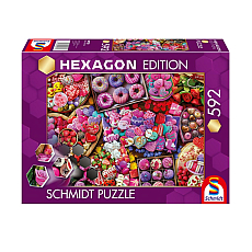 Schmidt Spiele Puzzle - Hexagon Edition - Lieblingsleckereien - 592 Teile 311421