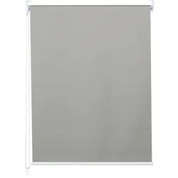 Rollo MCW-D52, Fensterrollo Seitenzugrollo Jalousie, Sonnenschutz Verdunkelung blickdicht 120x160cm ~ grau