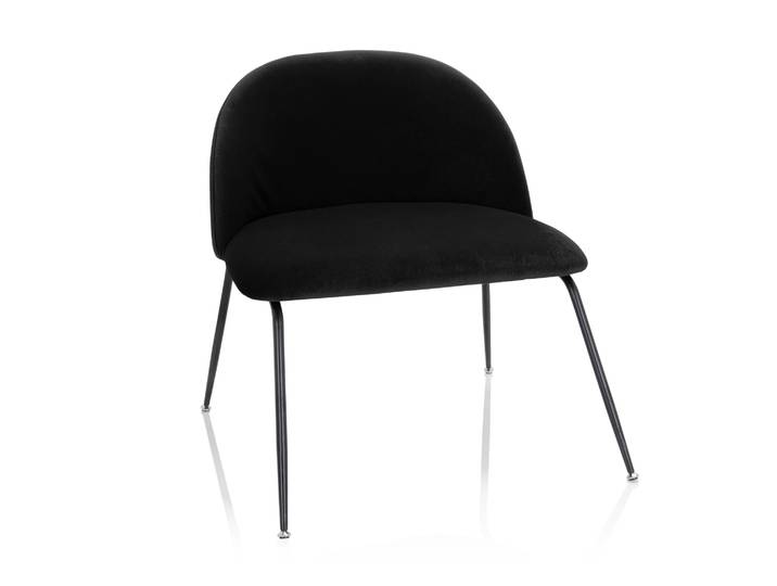 Fauteuil De Lounge Velvo Velours Noir Hjh Office