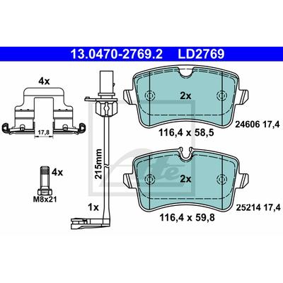 ATE Bremsensatz, Scheibenbremse Bremsensatz-Hinterachse Standard Disc / Ceramic IJZJSGKYN8 Hinterachse voll 300mm 12mm für VAG