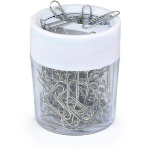 Rapesco Büroklammerspender PCH000A1, magnetisch, mit 100 Klammern, transparent
