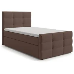 BOXBETT DEFNE 80x200 cm mit Fußteil und Matratze - Braun + TOPPER