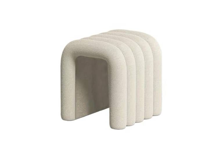QAUUCP Fußhocker für Wohnzimmer Moderner Hocker Luxuriöse Samt-Fußstütze und Make-up-Bank, vielseitiger Akzent for Wohnzimmer, Schlafzimmer, Flurdekoration(White)