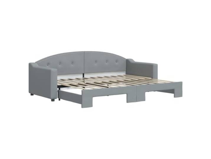 PUGYNBK Schlafsofa Nest, Stoff, hellgrau, 80 x 200 cm 2-in-1, Gestell aus Holz und Metall, Lattenrost, ohne Matratze