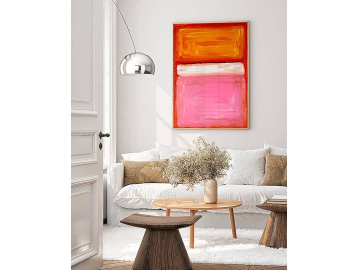 Bild Abstract Art Paint Buche Massiv, lackiert Acrylglas Multicolor 63 x 83cm