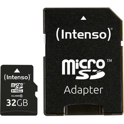 Intenso Class 10 - Flash-Speicherkarte (microSDHC/SD-Adapter inbegriffen) - 32 G...