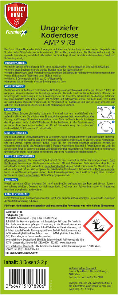 Protect Home FormineX Ungeziefer Köderdose 3 Stück