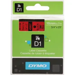 König Werbeanlagen DYMO-Schriftbandkassette, Schrift: schwarz, Grund: rot, Breite 19mm, 7m