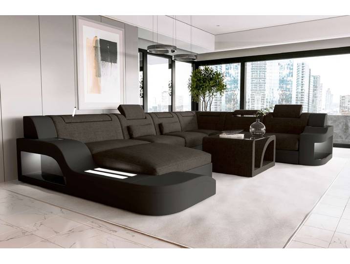 XXL Wohnlandschaft Palermo Stoffsofa
