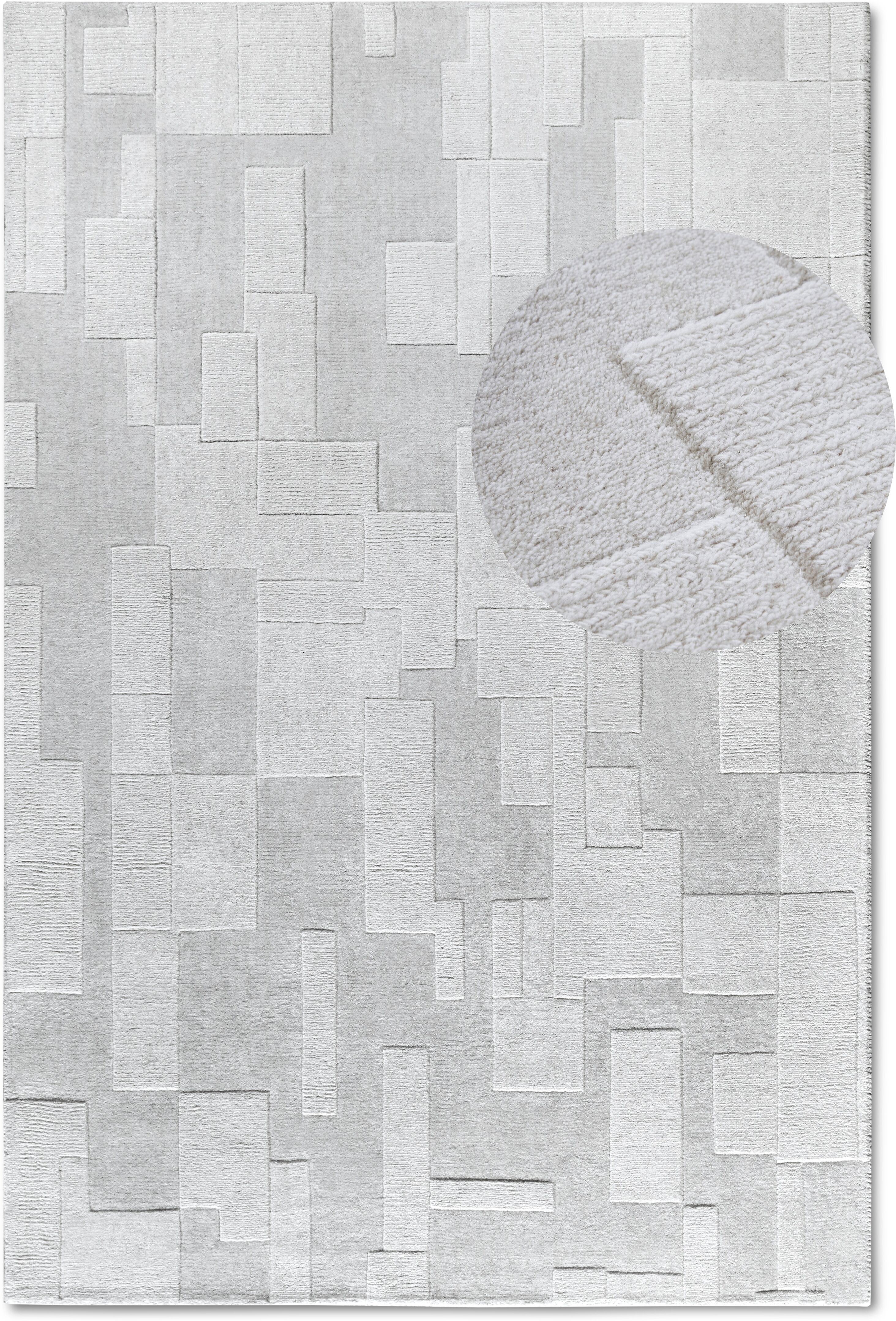 Wollteppich VILLEROY & BOCH "Wilhelmine", beige (creme), B:80cm H:10mm L:150cm, Wolle, Teppiche, Wollteppich, Läufer, handgewebt, Wolle, Natur, Wohnzimmer, Geometrie, Boho creme B : 80cm 1 Stk., 10mm, L: 150cm
