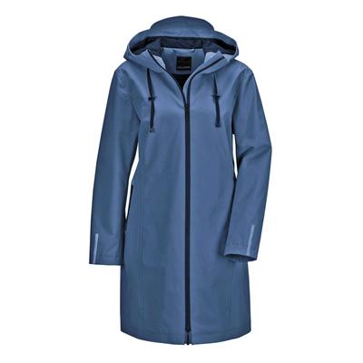 Funktionsjacke GOLDNER "Wetterfeste Regenjacke mit Kapuze", Damen, Gr. 38, blau (rauchblau), Obermaterial: 100% Polyester PES., Modisch, Sonstiges, Jacken Funktionsjacke, 2-Wege-Reißverschluss