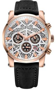 Everyday Crate Ochstin 5052B Business Quartz Watch Waterproof Genuine Leather Mens Dress Watch rose Gold+black