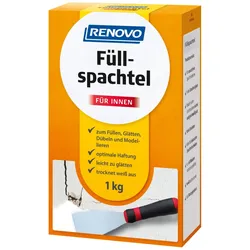 Renovo Füllspachtel Fassadenspachtel Grundierspachtel Spachtel Spachtelmasse 1kg