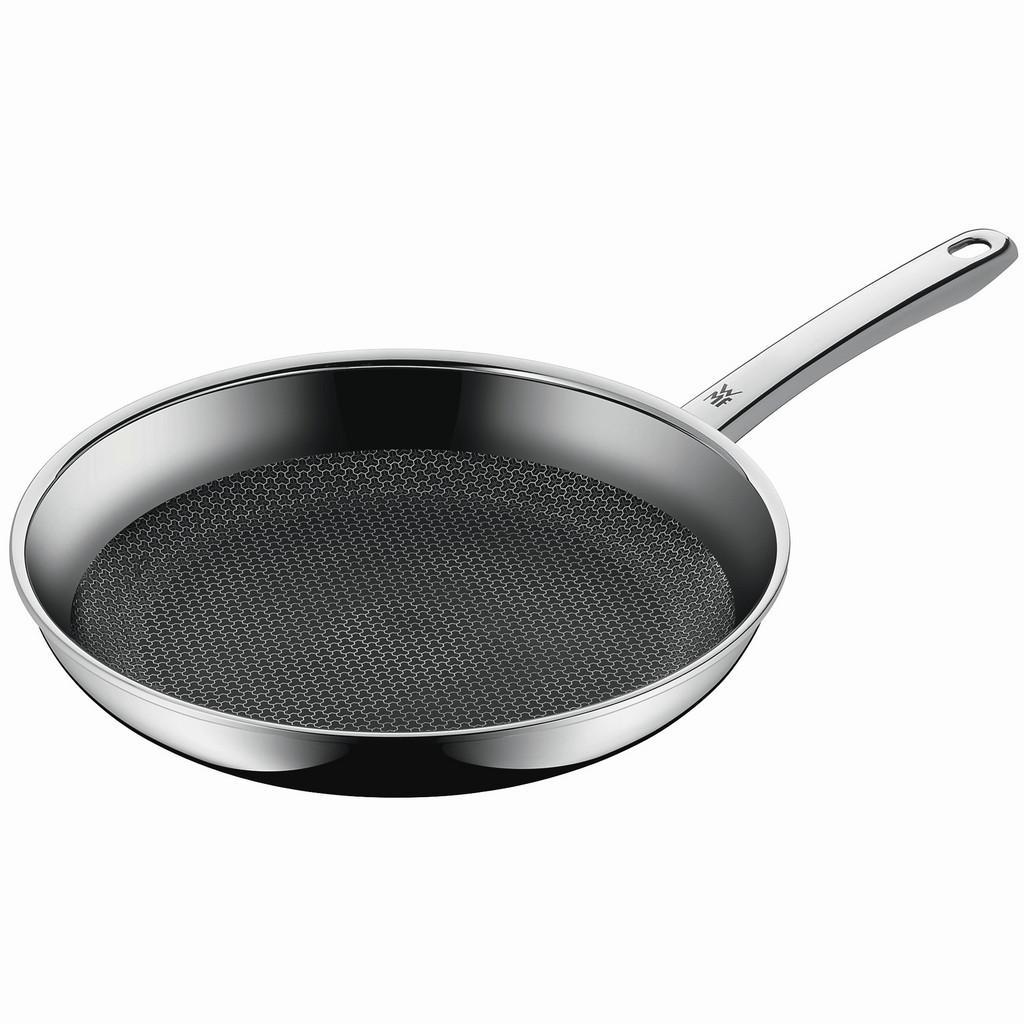 WMF Bratpfanne , Schwarz, Edelstahlfarben , Metall , rund , backofengeeignet, kratzfest, antihaftbeschichtet, ergonomischer Griff , Kochgeschirr, Pfannen, Bratpfannen