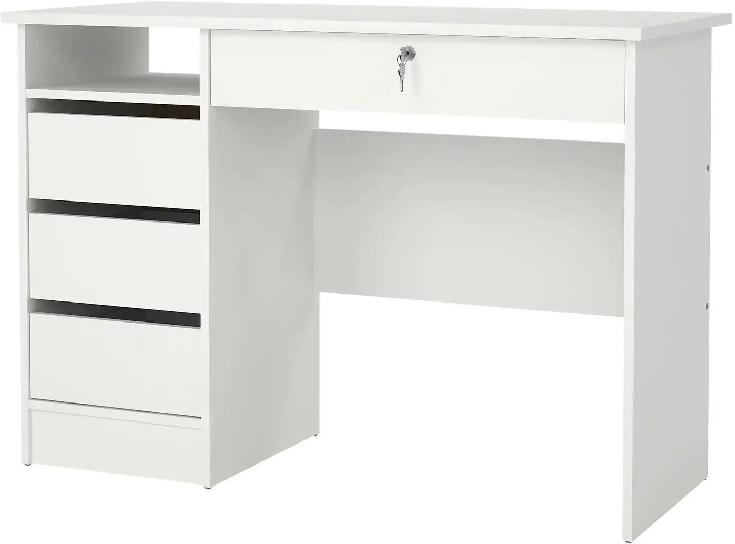 Höffner Büroschreibtisch  Finow ¦ weiß ¦ Maße (cm): B: 109,3 H: 75,6 T: 48.5