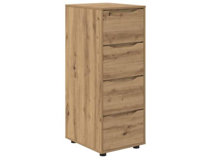 HKTMGDNG Aufbewahrungsschrank Artisan-Eiche Kommode 40x48x105 cm Schlanker Beistellschrank für Schlafzimmer und Wohnzimmer mit vier Schubladen für strukturierte Ordnung.