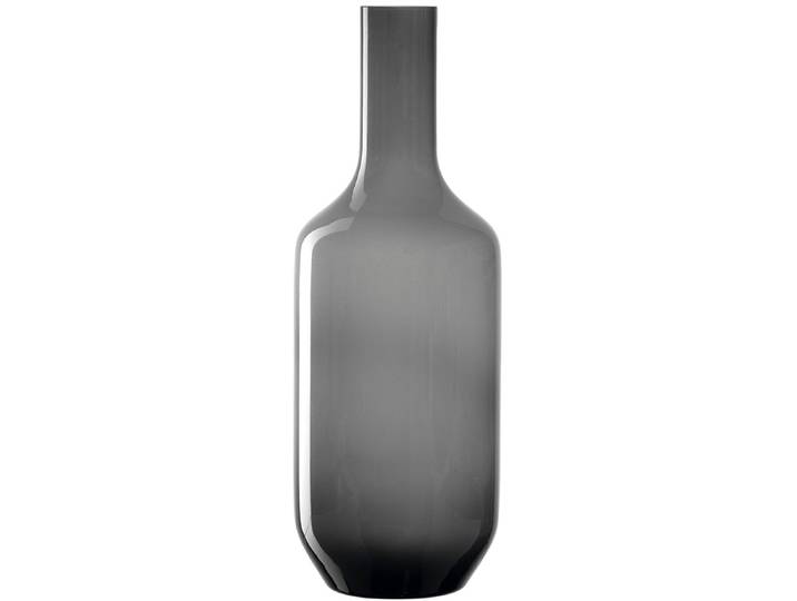 Bodenvase LEONARDO Dekovase MILANO, handgefertigt , grau, H:39cm Ø:14cm, Glas, Vasen, Bodenvase, aus Glas, in Flaschenform