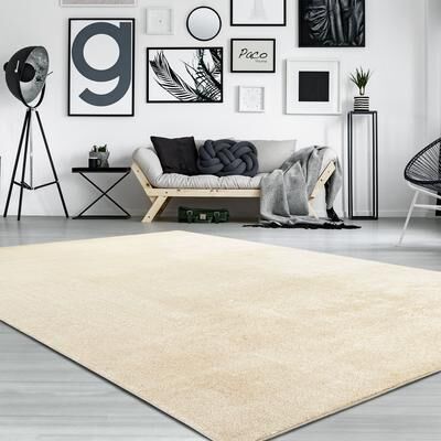 Paco Home Soft Washable Area Rug with Anti-Slip Backing in solid Colors
