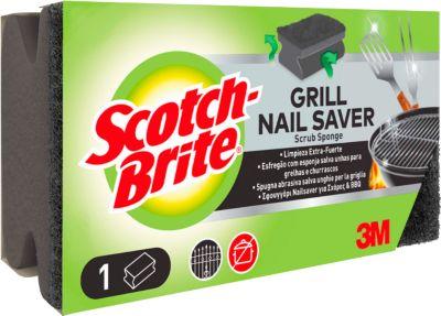 Scotch-Brite™ Grillschwamm, für Grillroste und Öfen, mit ergonomischen Griffrillen, schwarz, 1 Stück