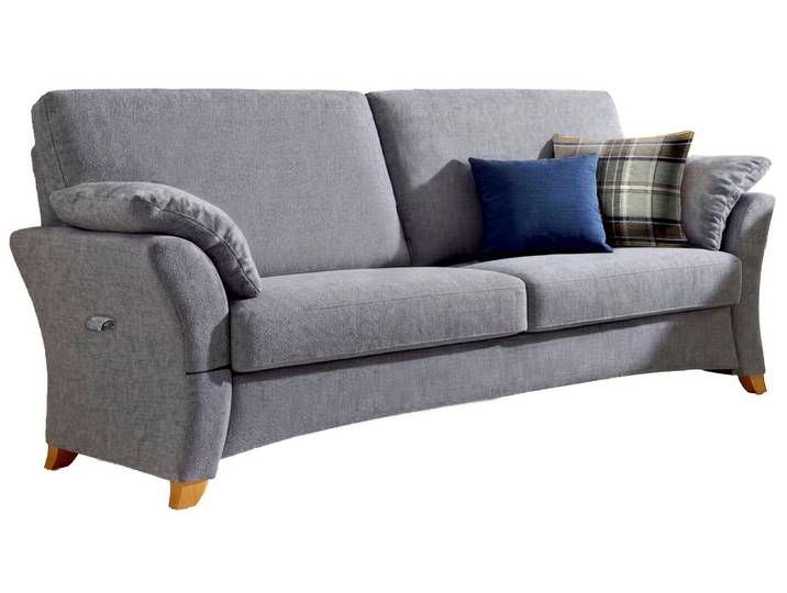 Sofa 3er SYLANIA, silber, Stoff