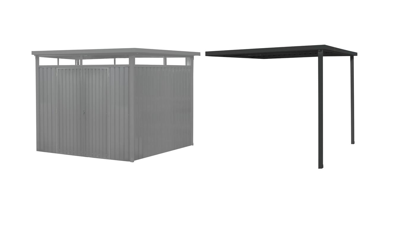 JUNGELMAR Seitenanbau zu Systemhäusern 286x245x226cm, anthrazit 16956213