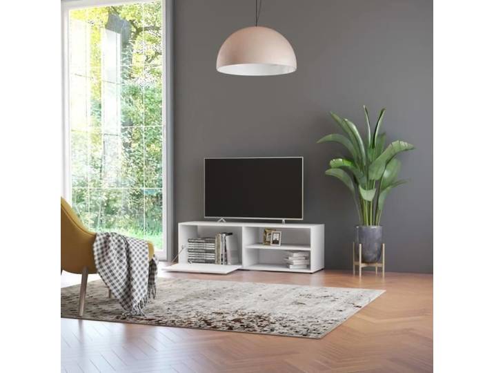 Meuble TV Blanc 120x34x37 cm Aggloméré MEY