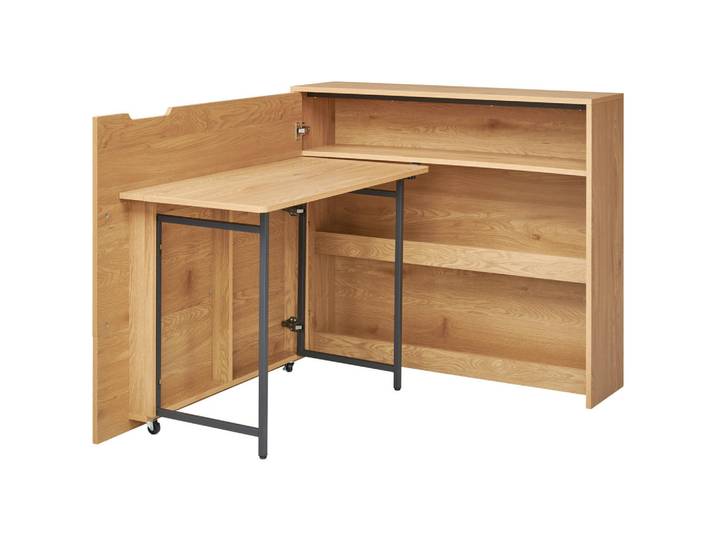 Livetastic Schreibtischkombination, Schwarz, Eichefarben, Metall, Holzwerkstoff, 1 Fächer, 100x30x115 cm, Stauraum, Büromöbel, Schreibtische, Schreibtischkombination