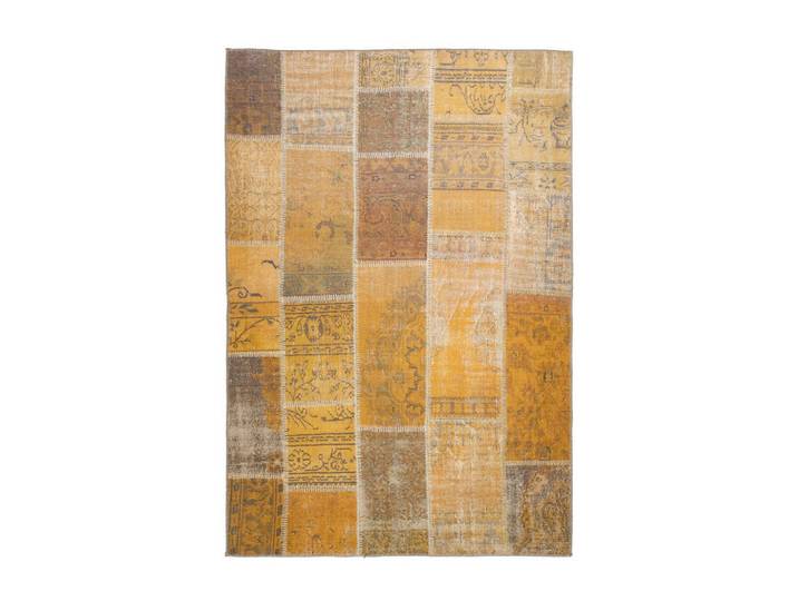 Novel Flachwebeteppich, Goldfarben, Textil, Patchwork, rechteckig, 190x290 cm, pflegeleicht, Teppiche & Böden, Teppich, Webteppich
