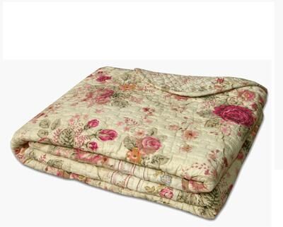 Greenland Home Fashions Antique Rose 100-Percent Cotton Quilted Throw Blanket