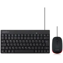 Perixx PERIDUO-212 DE, Mini USB-Tastatur und Maus Set, schwarz