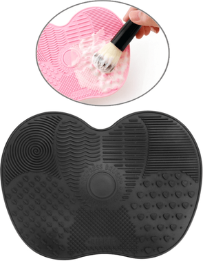 Inspired Deals Silicone Makeup Brush Cleaner Mat Pad For Deep Cleaning Brushes black