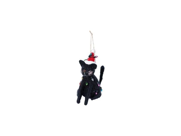 Weihnachtsfigur INGES CHRISTMAS DECOR Katze , schwarz, Stoff, Dekofiguren, Weihnachtsfigur