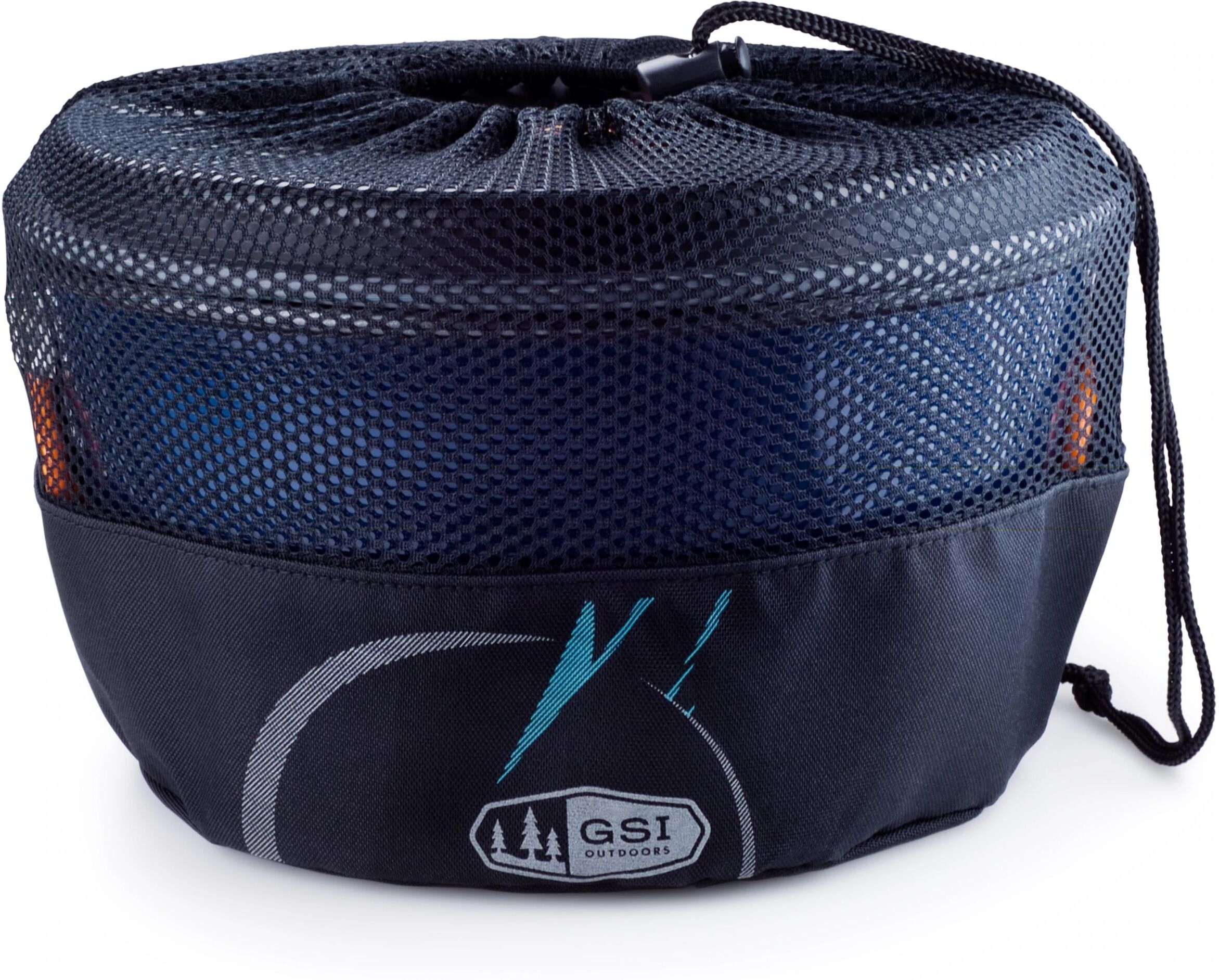 Kochtopf GSI OUTDOORS "Bugaboo Ceramic Base Camper Large", blau (anthrazit, blau), Töpfe, Höhe 25,4cm, Kochtopf, B:25,4cm H:25,4cm anthrazit, blau Höhe 25,4cm