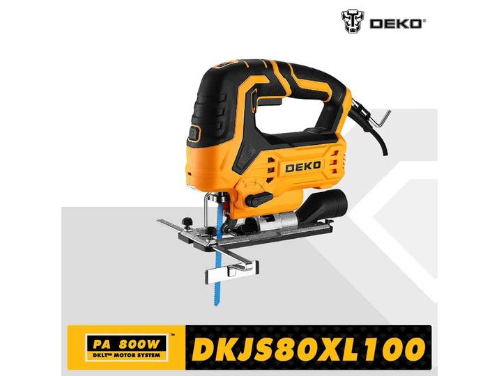 DEKO DKJS80XL100 800W scie sauteuse 220V outils électriques pour le travail du bois scie électrique avec lame de scie clé règle de guidage