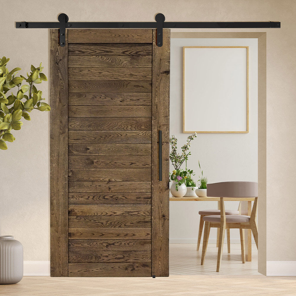 Union Rustic Pinache Solid Oak Barn Door Brown Oil 100cm W X 210cm H