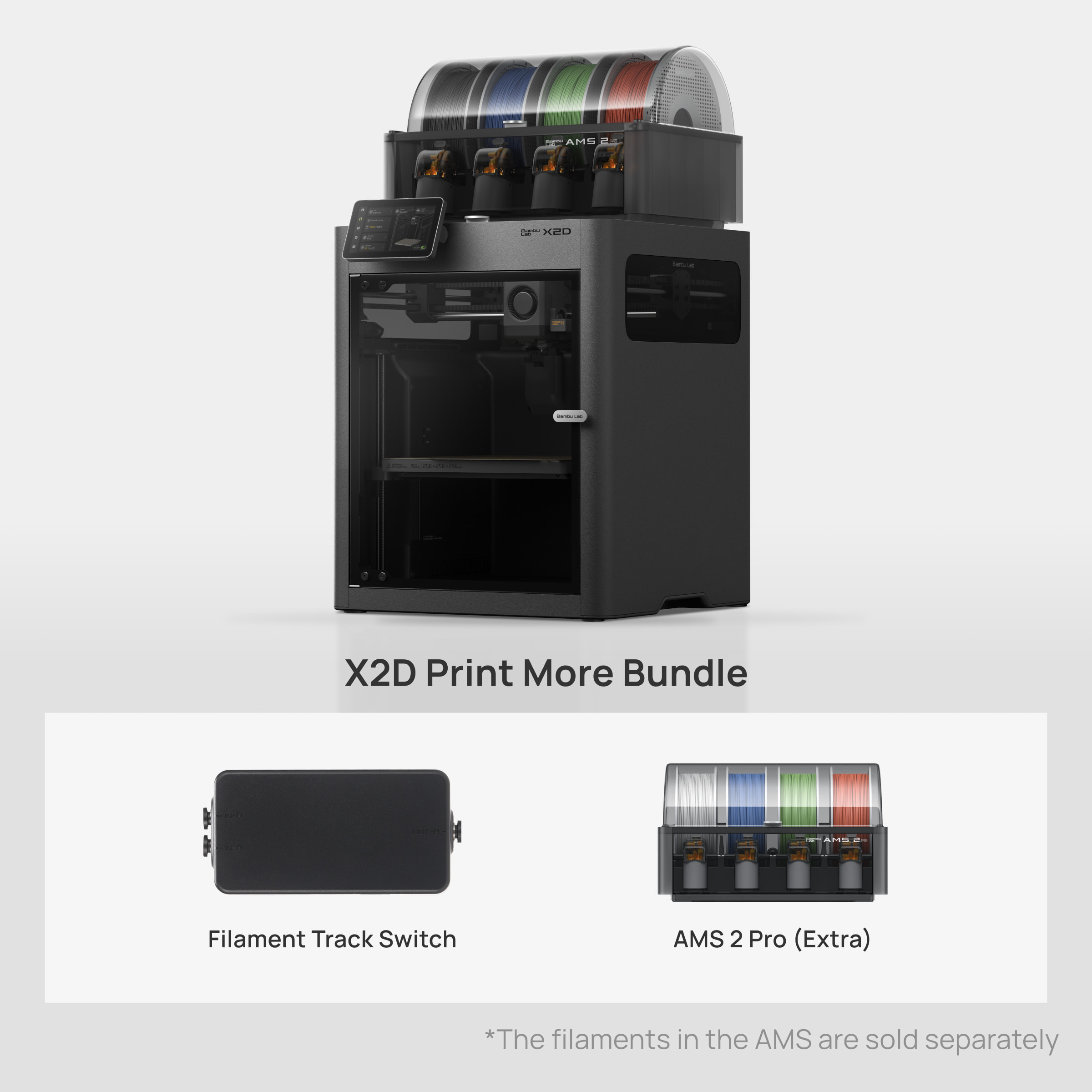 Bambu Lab X2D Combo - Print More Bundle PF004-P+SA007-EU+SA007-N+SA012-EU
