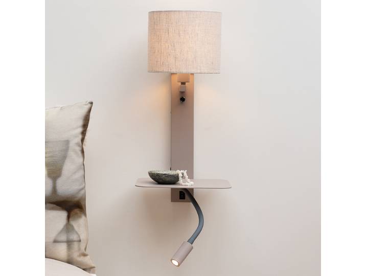 Applique murale Florence type B 24 x 52 x 24cm Beige/Beige/Sable Lin E14