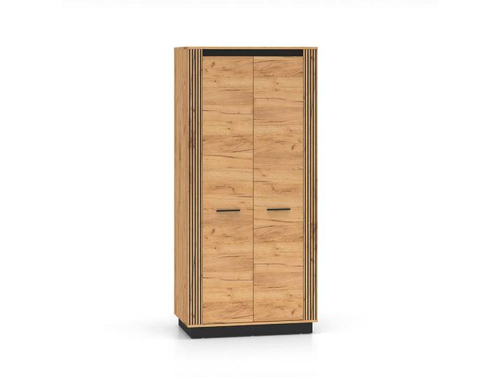 Petits-meubles Kleiderschrank 2 Türen Solal Holz, Braun, Holzwerkstoff, 92x200x55 cm, Schlafzimmer, Kleiderschränke