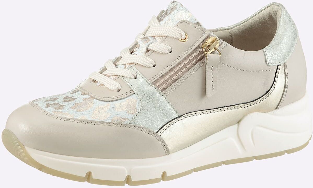 Sneaker CASUAL LOOKS, Damen, Gr. 38, elfenbein, Glattleder, Veloursleder, Schuhe Sneaker elfenbein 38