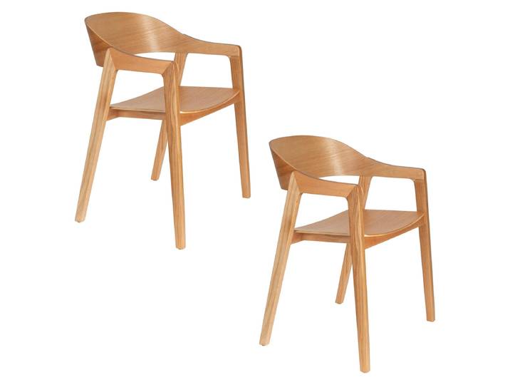 Esszimmerstuhl Fenoria 2er-Set – aus Eichenfurnier in Natur - Natur - Luxusbetten24