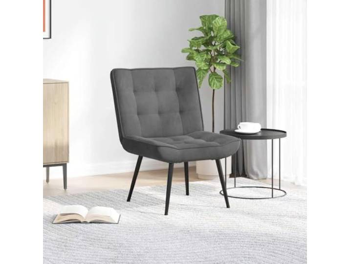 WXGTBKPR Relaxsessel mit Fußhocker, Samt Sessel Dunkelgrau, Polstersessel Inklusive Hocker, Ergonomisch, Einfache Montage, Wohnzimmer & Büro