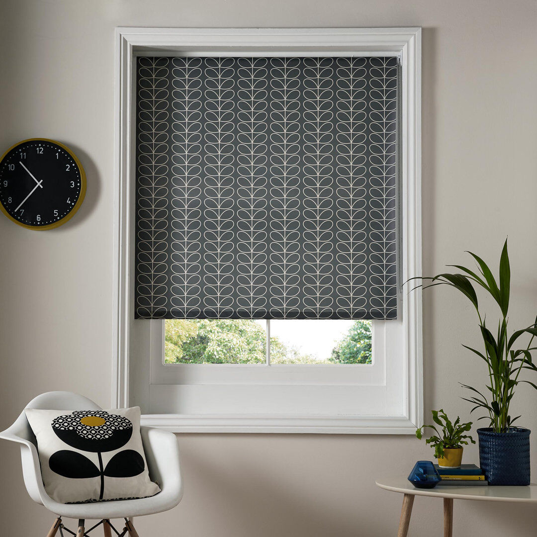 Orla Kiely Linear Stem Room Roller Blind Cool Grey 150cm W x 162cm L