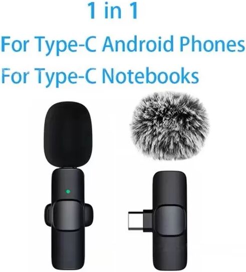 INF Microphone Lavalier sans Fil avec Connecteur Type-C - Micro Cravate à Clip pour Streaming & Enregistrement
