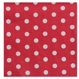 IH Casa Decor 20 Pack 3 Ply Cocktail Napkin (red Polka Dot) - Set Of 6