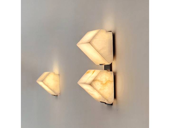 Applique murale en albâtre pour escalier, lampe en bloc de marbre naturel, style nordique moderne, LED pour couloir, chambre à coucher, chevet, applique murale décorative