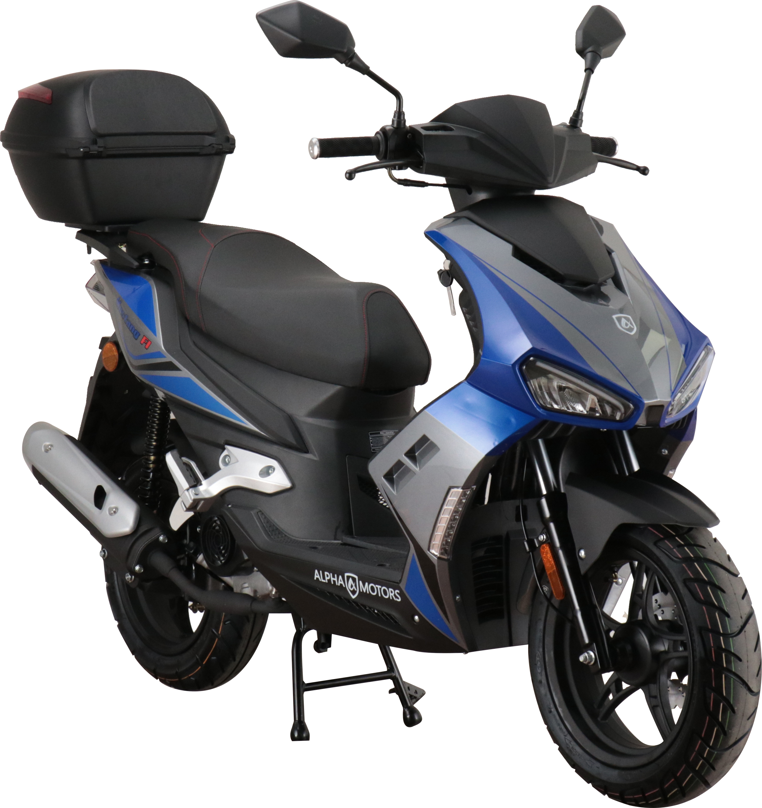 Mofaroller Mustang FI 50 ccm 25 kmh EURO 5 blau-grau inkl. Topcase