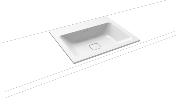 Kaldewei Cono Einbauwaschtisch 901606003001 3080 60x50x1,4cm, weiss Perl-Effekt, ohne Hahnloch
