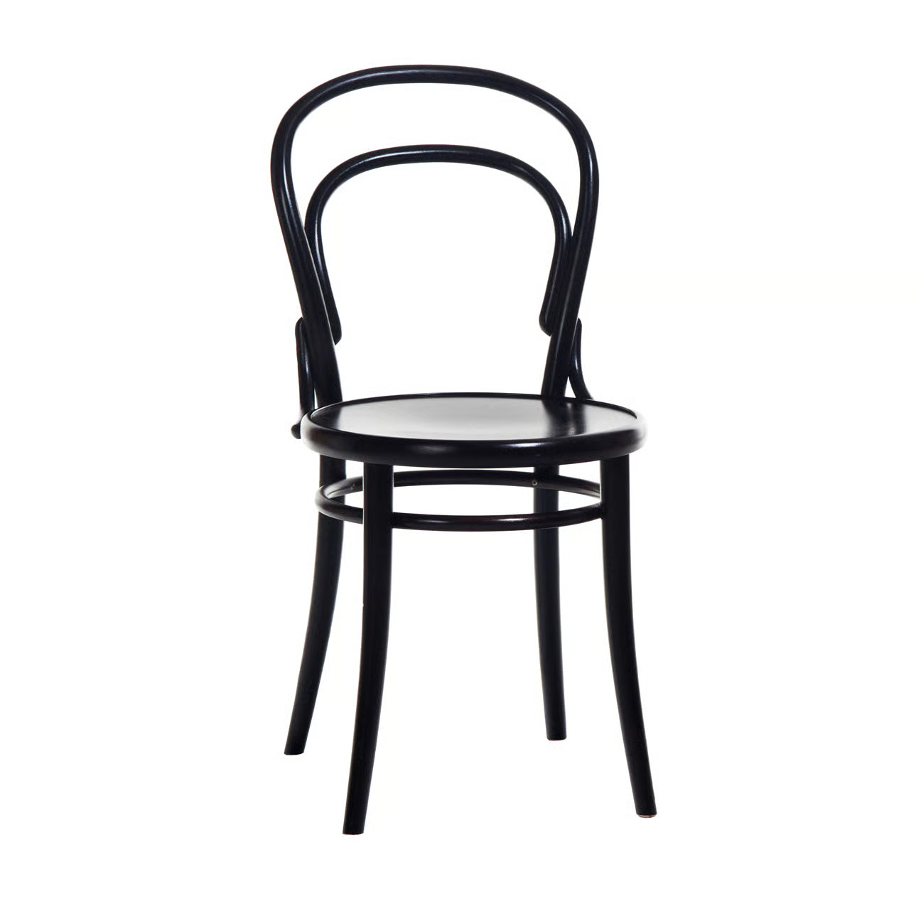 TON Ton no.14 stoel Zwartgebeitst met fineerhouten zitting
