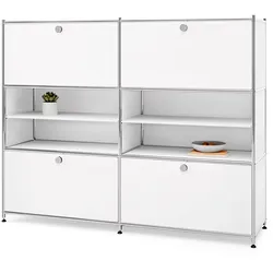 Tchibo - Kommode Metall »Cn3« mit 4 Klappenfächern - 152x40x120,5cm - chrom -