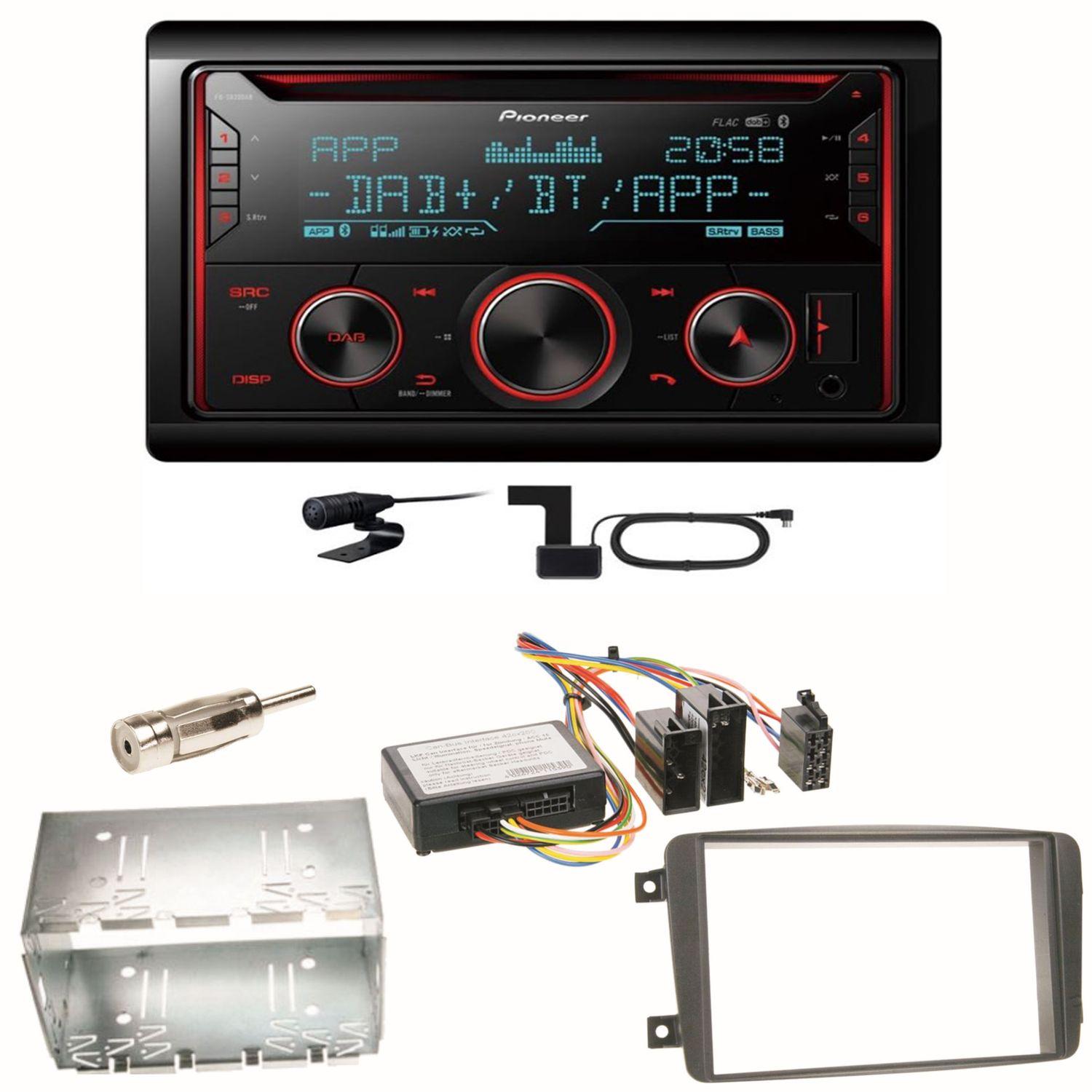 Pioneer FH-S820DAB DAB+ USB Einbauset für Mercedes C-Klasse W203 CLK W208 W209